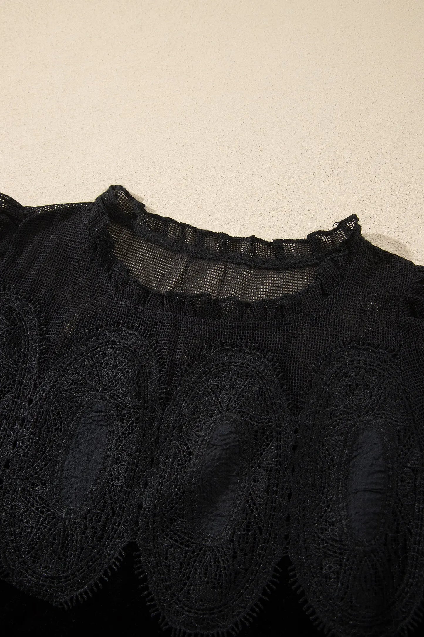 Black Embroidered Velvet Short Sleeve Mini Shift Dress