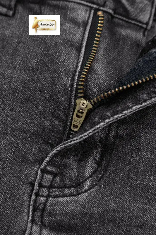 Dark Grey Irregular Distressed Bottom Denim Midi Skirt Dear-Lover Dropshipping