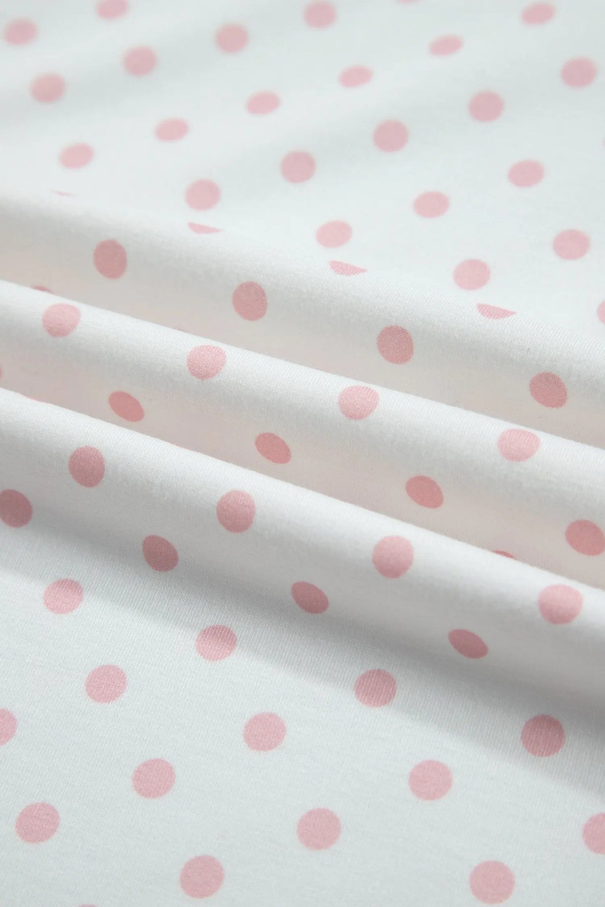 Pink Polka Dot Patchwork Colorblock Long Sleeve Casual Two Piece Pants Set
