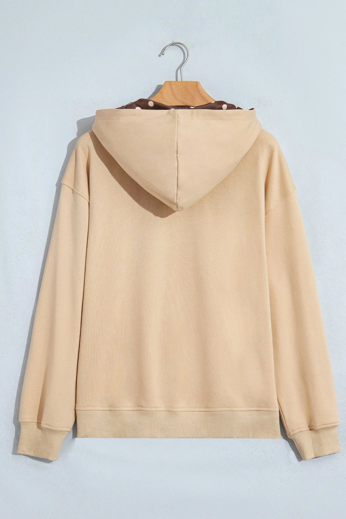 Parchment Polka Dot Hooded Zip-Up Sweatshirt