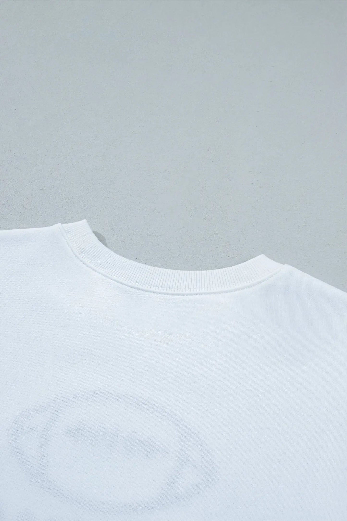White Embroidered Slogan Game Day Rugby Pattern Crewneck Sweatshirt