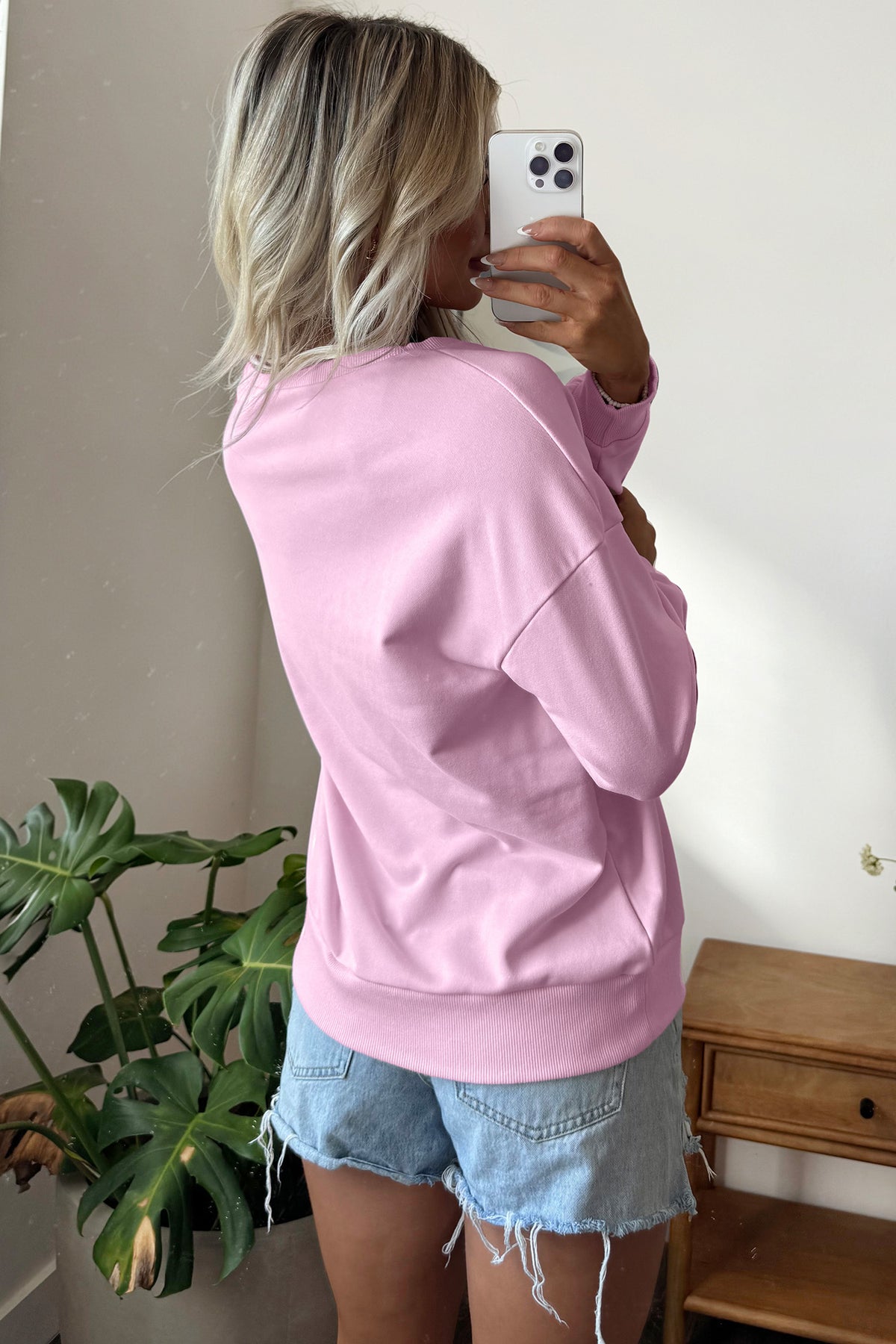 Patchwork Stars Plaid Unique Floral Letters Baggy Sweatshirt