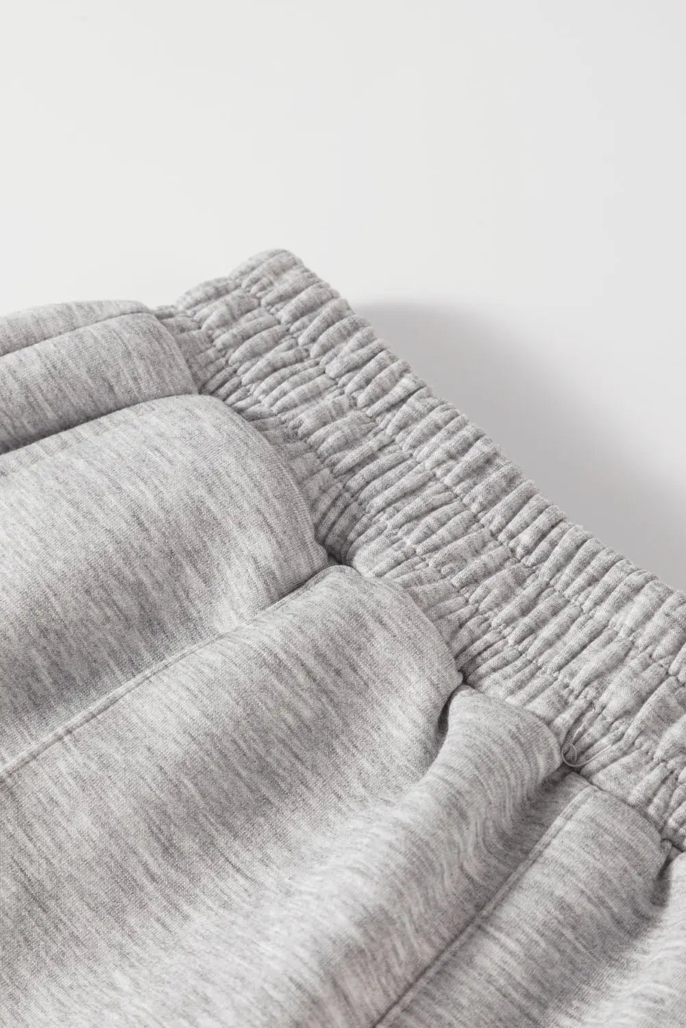 Light Grey Solid Zip Sailor Collar Pullover Athleisure Sweatpants 2pcs Set