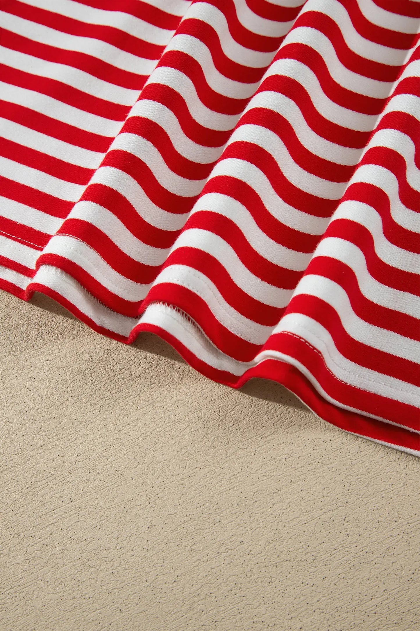 Red Stripe Colorblock Trim Polo Collar Drawstring Elastic Waist Band Casual 2pcs Outfit