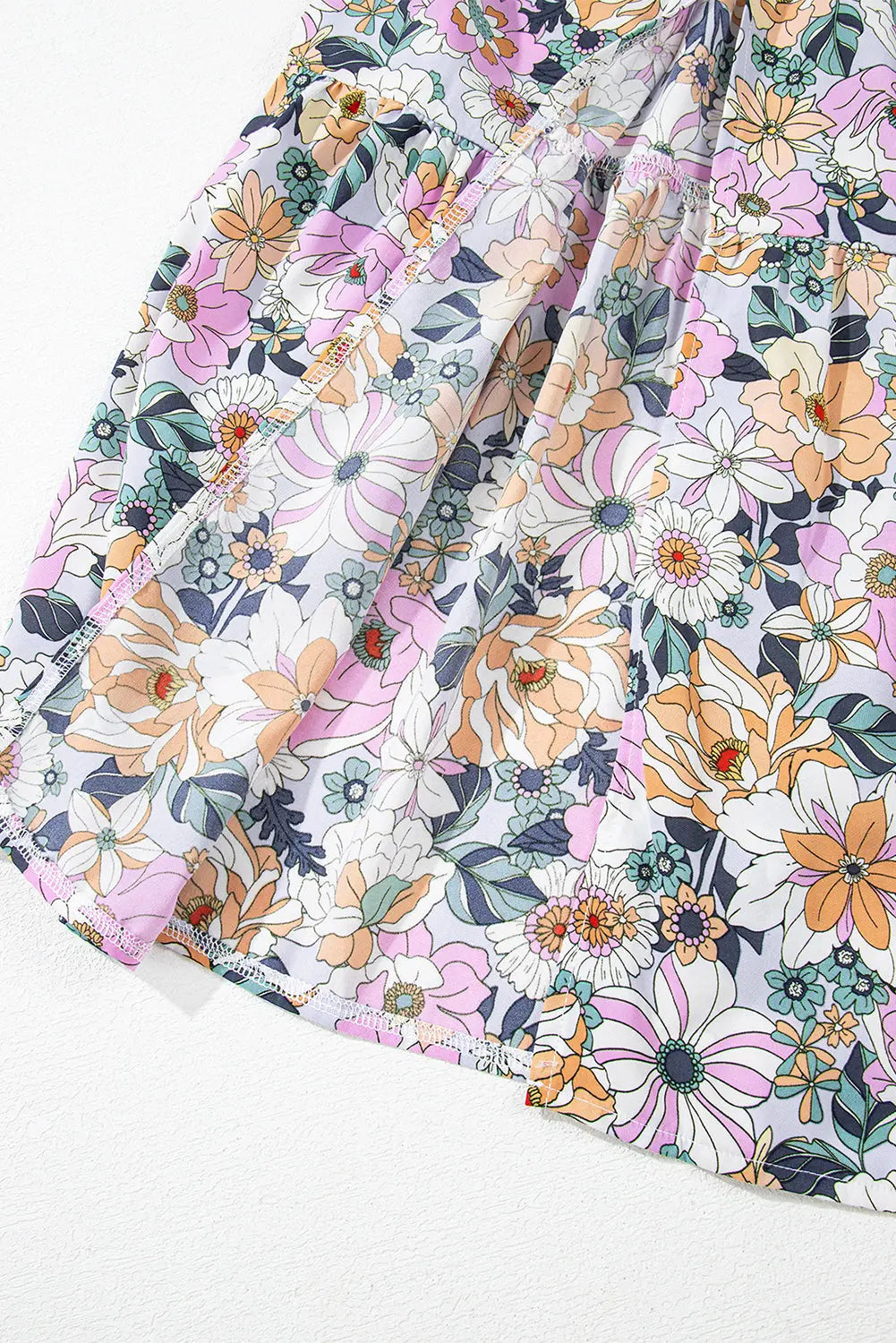 Bohemian Floral Print Tiered Maxi Skirt with Split