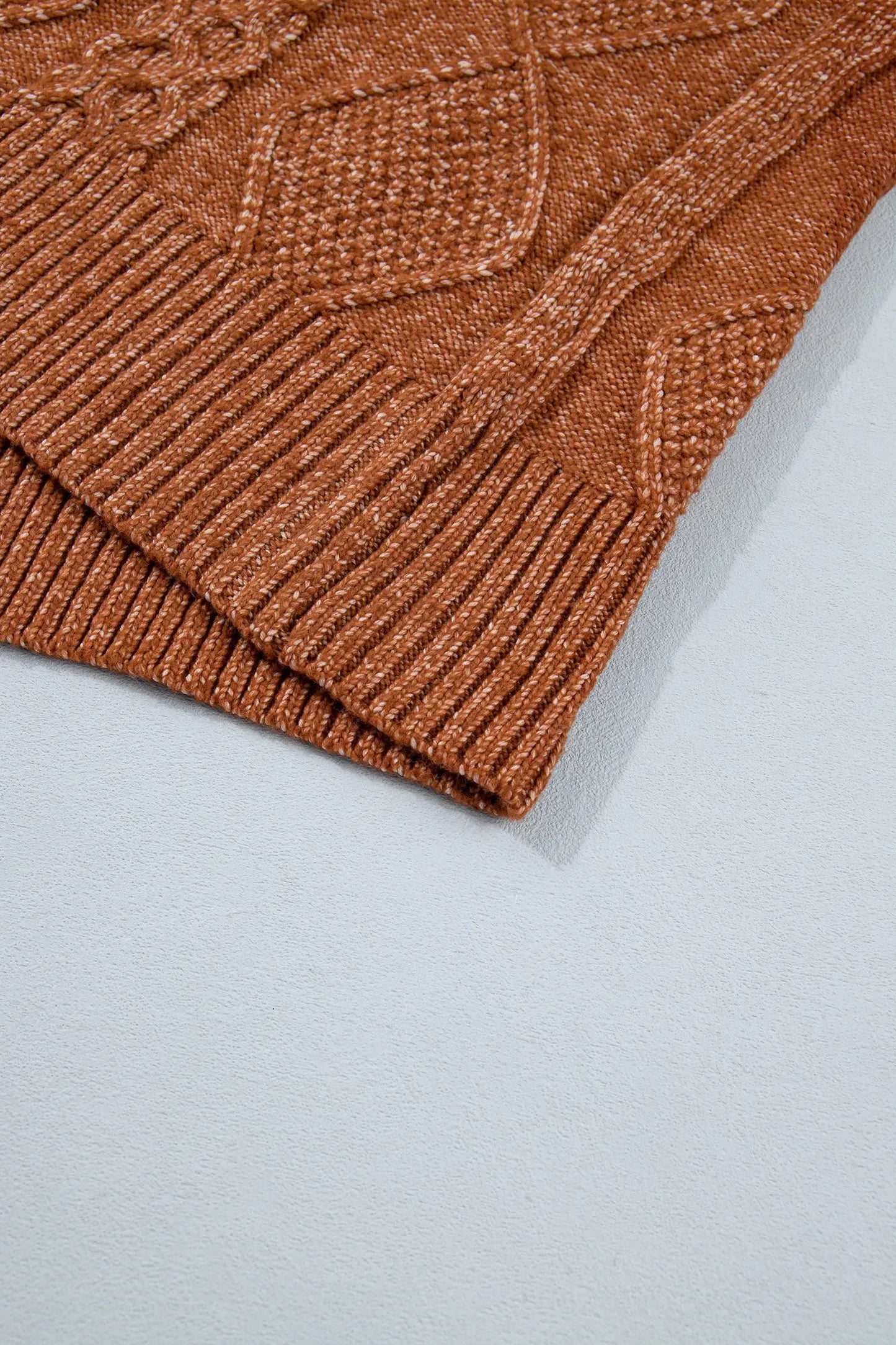 Clay Zip-Up Cable Knit Drop Shoulder Sweater Dress
