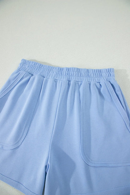 Banana Cream Loose Polo Tee Elastic Waist 2pcs Short Set Nataliz