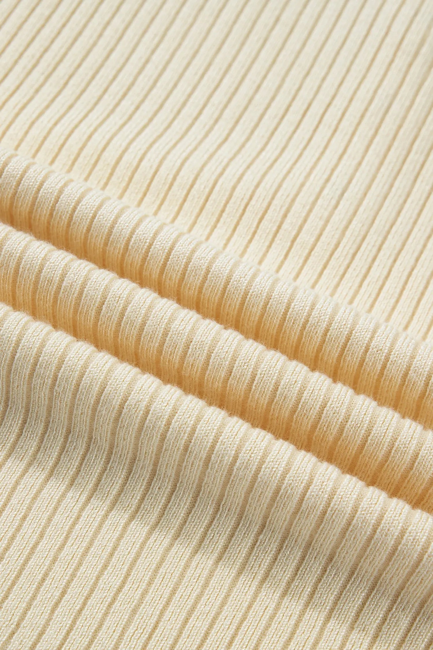 Apricot V Neck Ribbed Knit Striped Trim Short Sleeve Sweater Nataliz