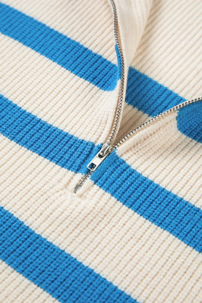 Chicory Coffee Ribbed Half Zip Collared Sweater Vest