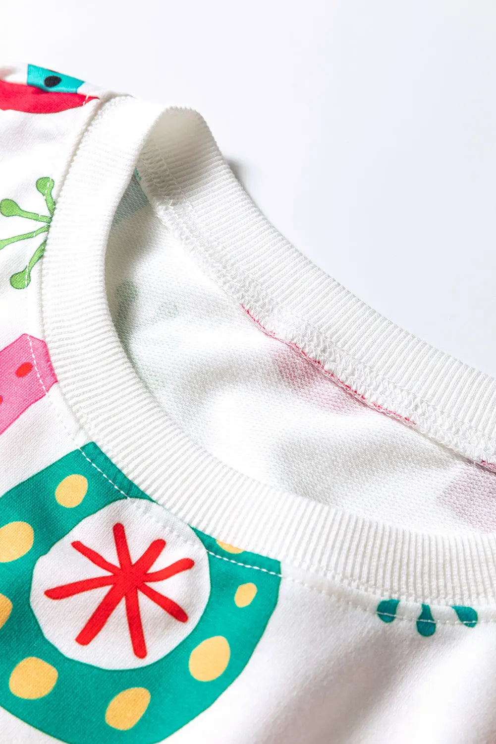 White Ho Ho Ho Christmas Fashion Print 2pcs Lounge Short Set