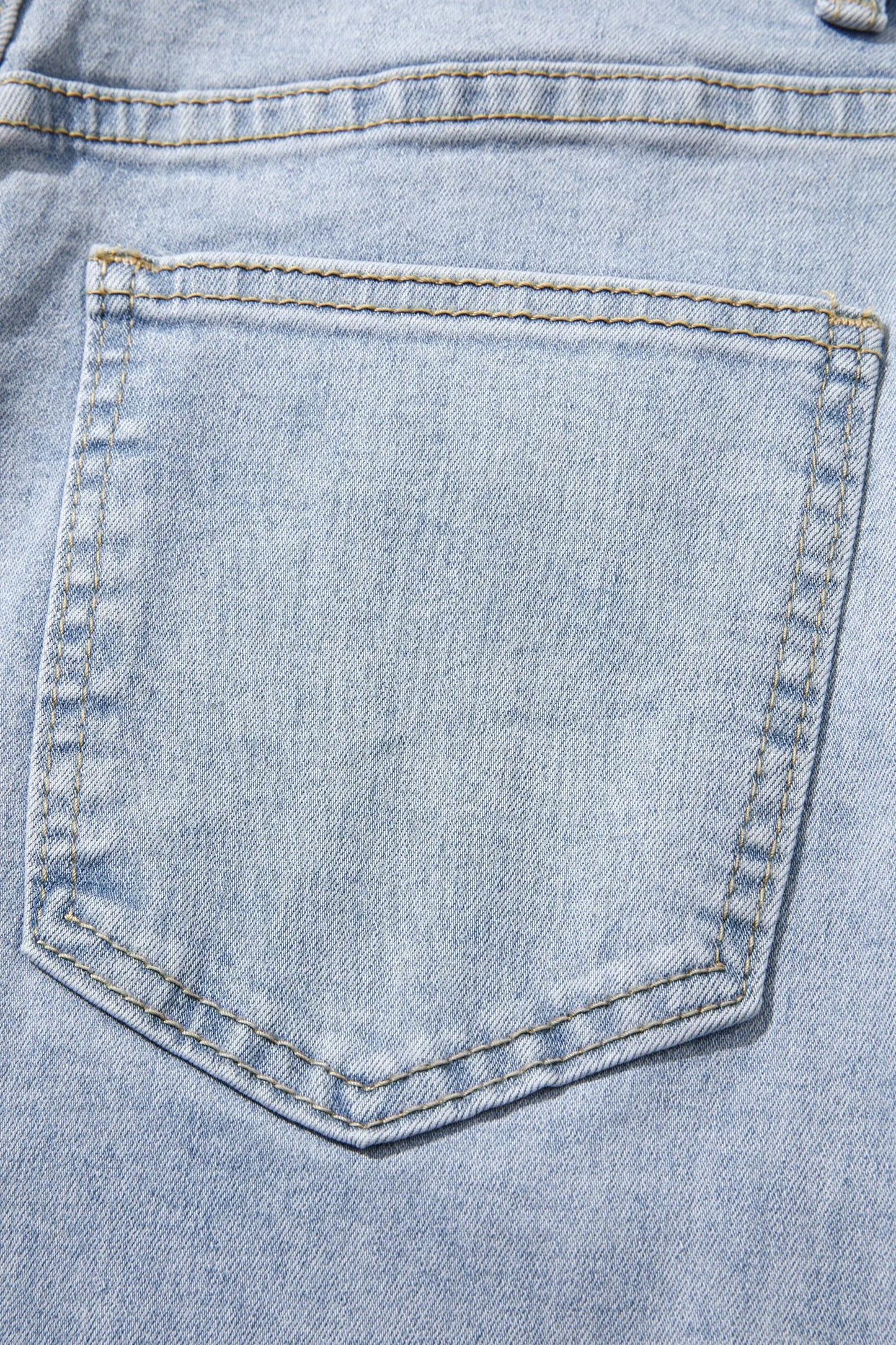 Beau Blue Lace Trim Casual Full-Length Regular Fit Jeans