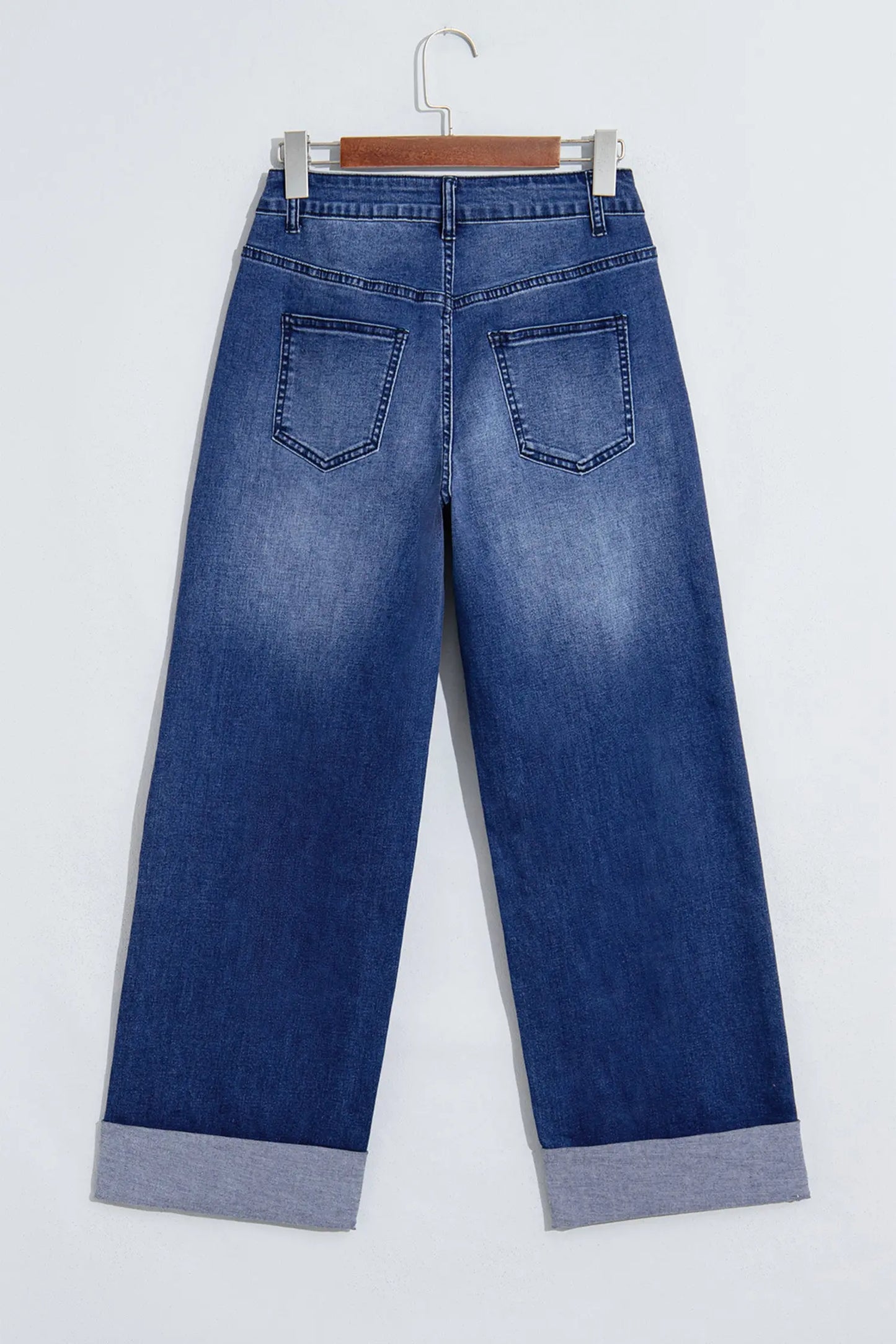 Black Studded Detail Straight Leg Casual Loose Jeans