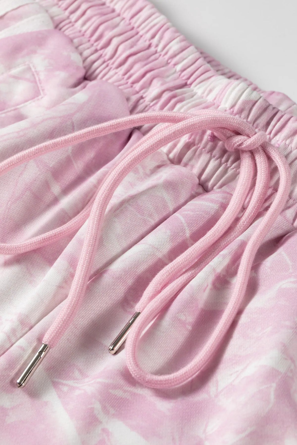 Pink Abstract Print Side Stripe Detail Long Sleeve Top Loose Pants Set