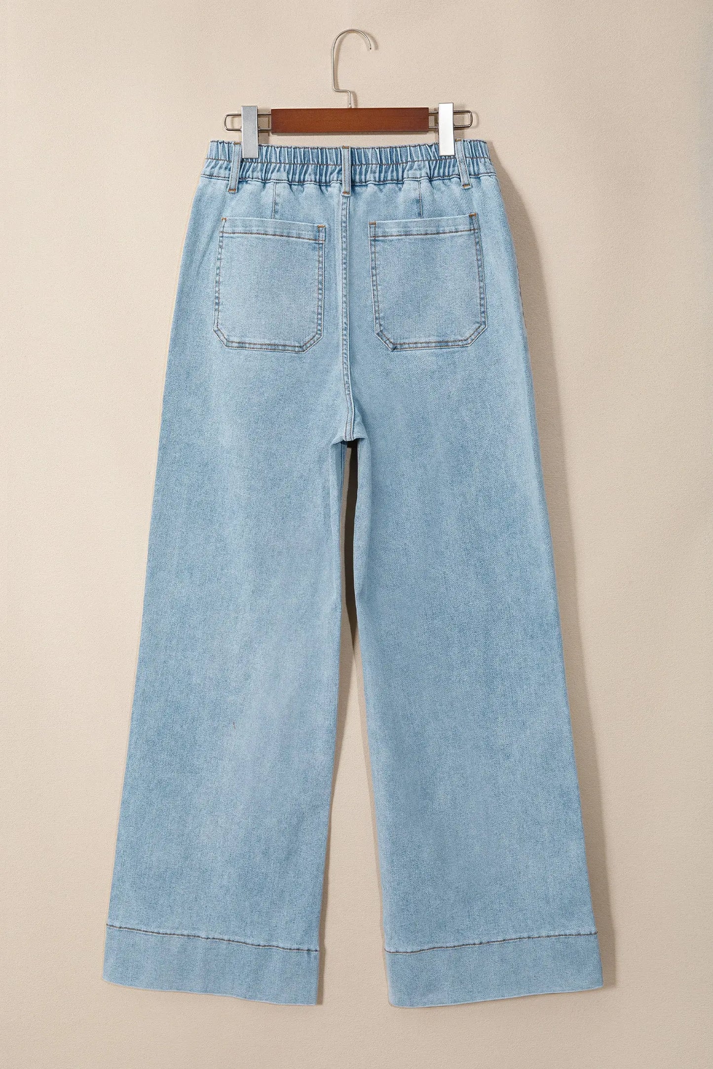 Beau Blue Solid Full-Length Regular Pocket Detail Wholesale Denim Jeans