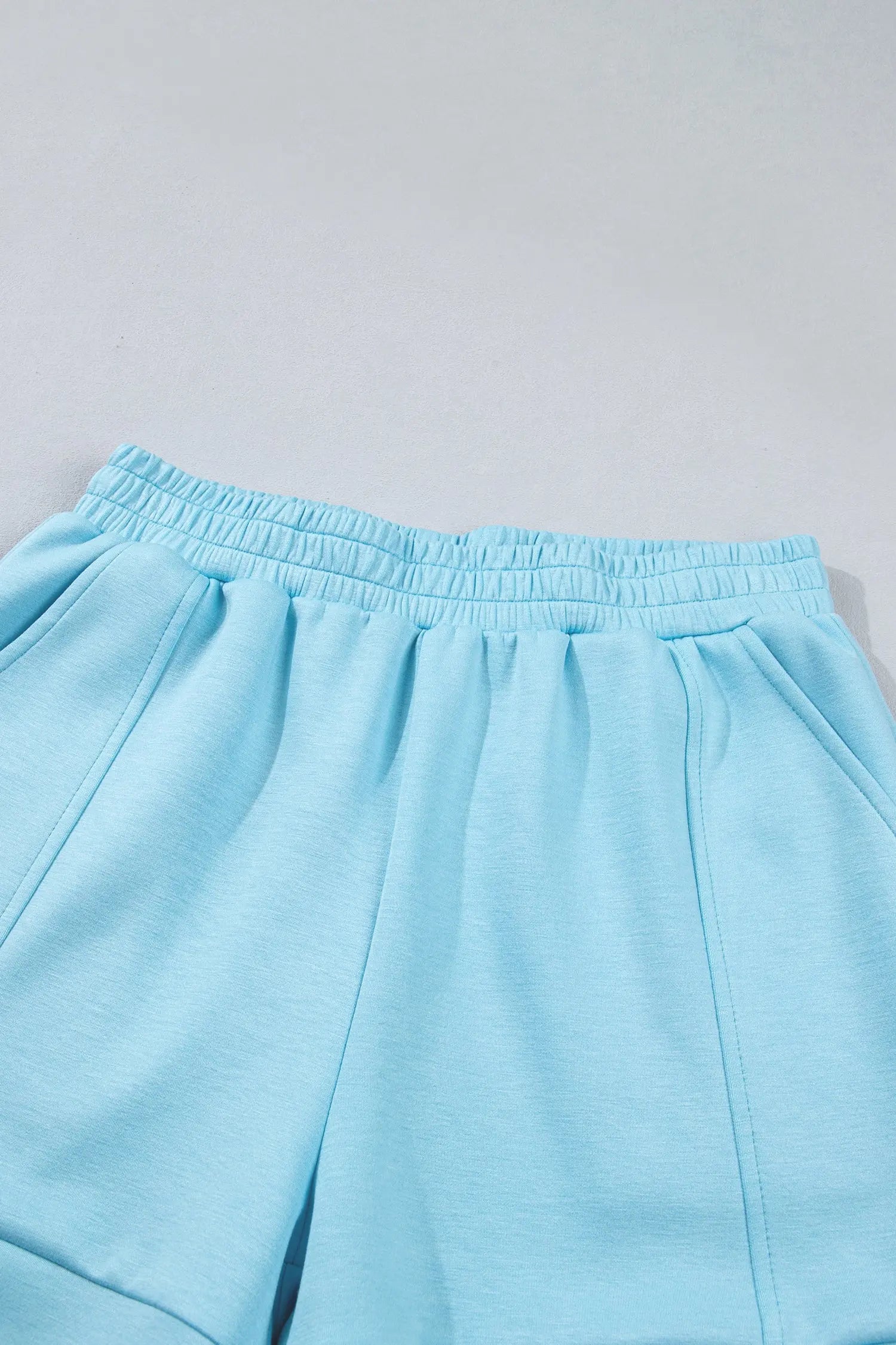 Myosotis Half Zip High Neck Tee Athleisure Short Set Nataliz