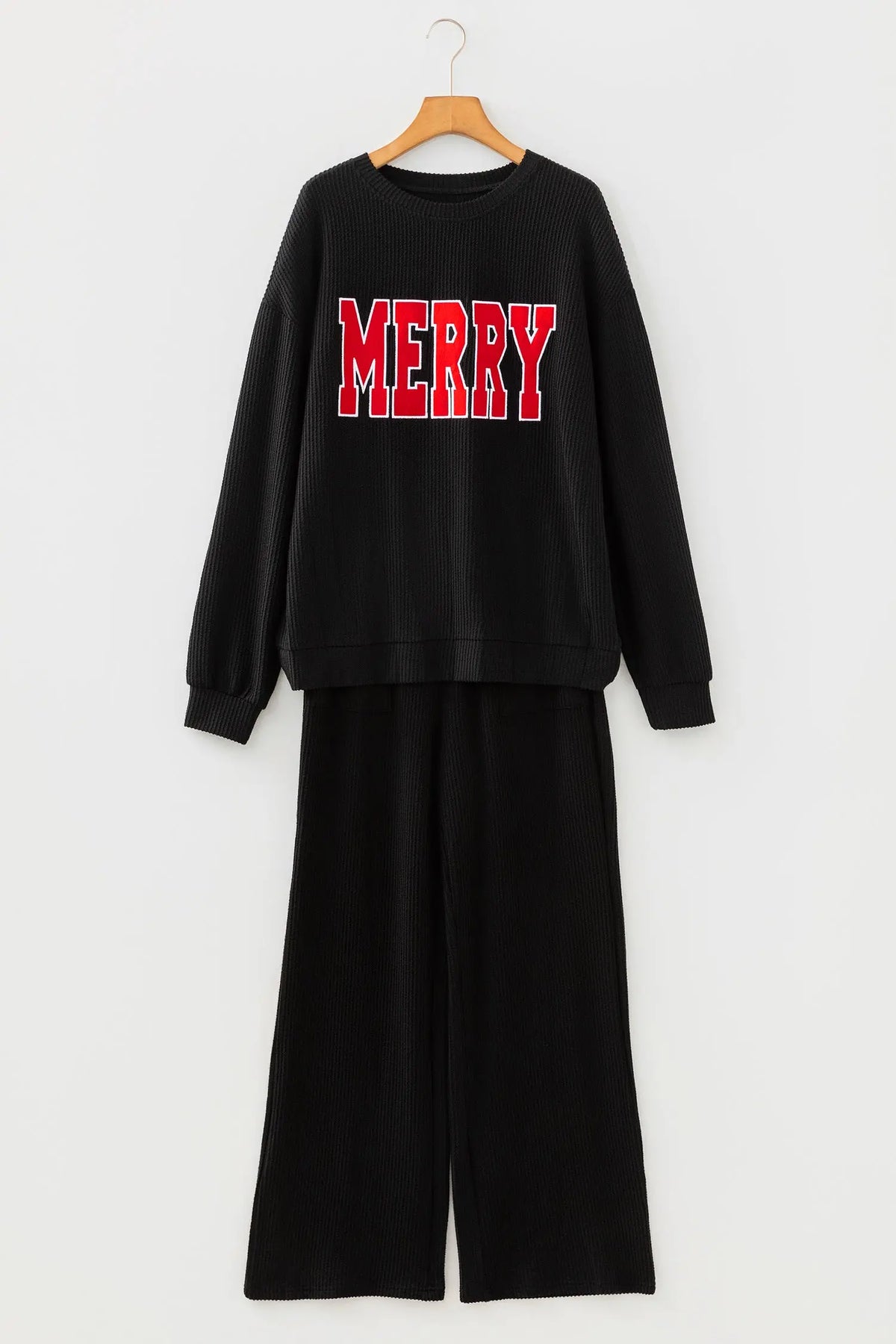MERRY Corded Long Sleeve Top and Pockets Pants Set