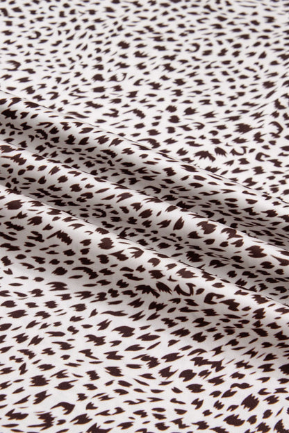 Brown Cheetah Print Trim Split Long Western Skirt