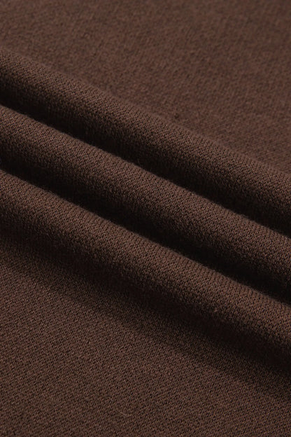 Brown Western Print Short Sleeve Knit Casual Sweater