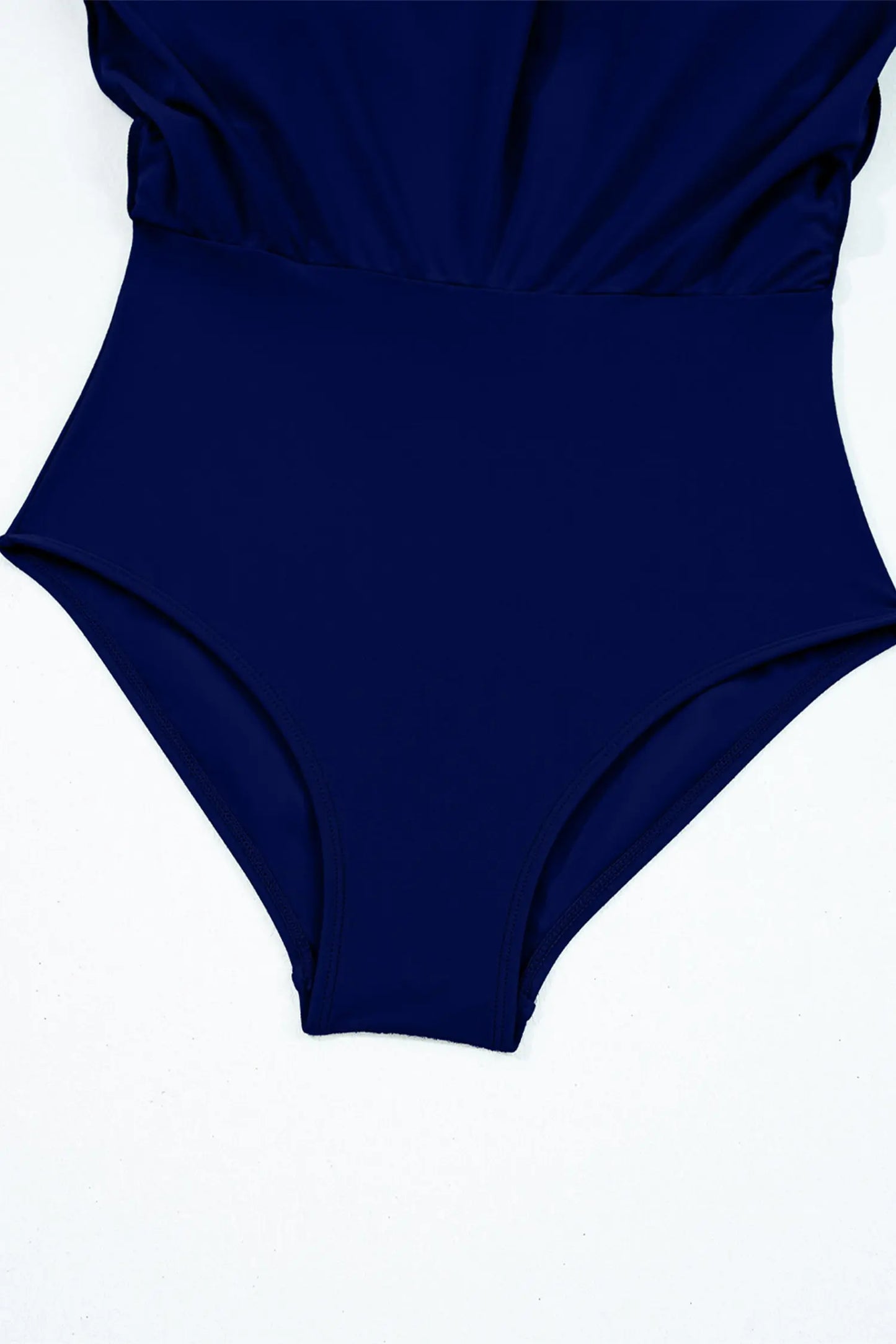 Blue Stripe Patchwork Crossed Straps One Piece Swim Dress