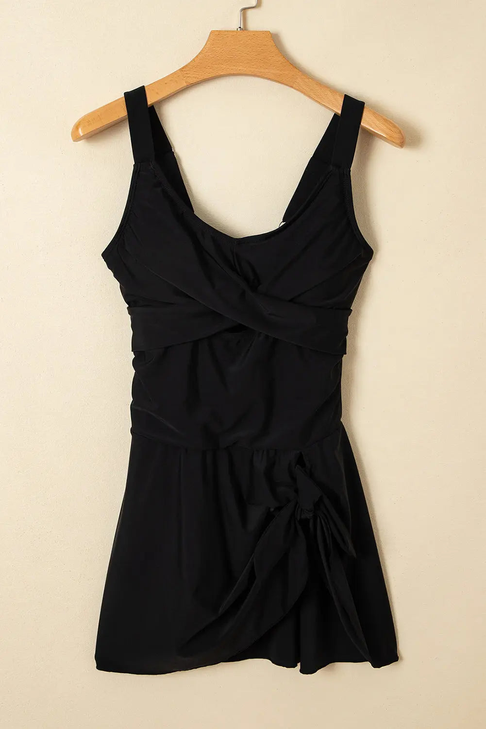 Sea Green Adjustable Straps Cutout Ruched Knot Slit One Piece Swim Dress