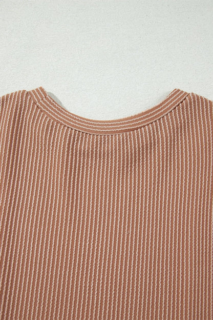 DUNE Leopard Print Colorblock Ribbed Knit Top