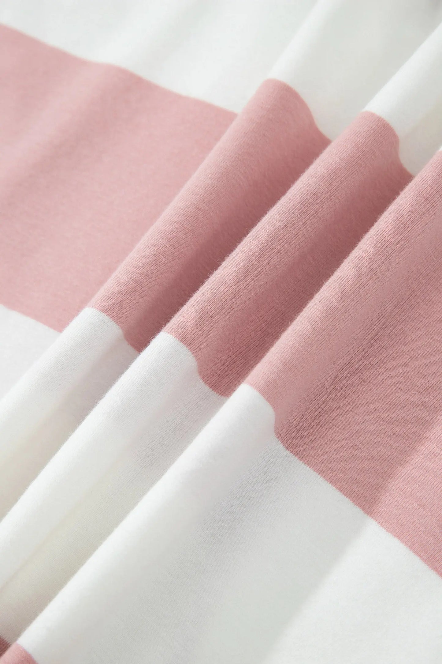 Pink Stripe Half Zip Bracelet Sleeve Top Casual Short Set