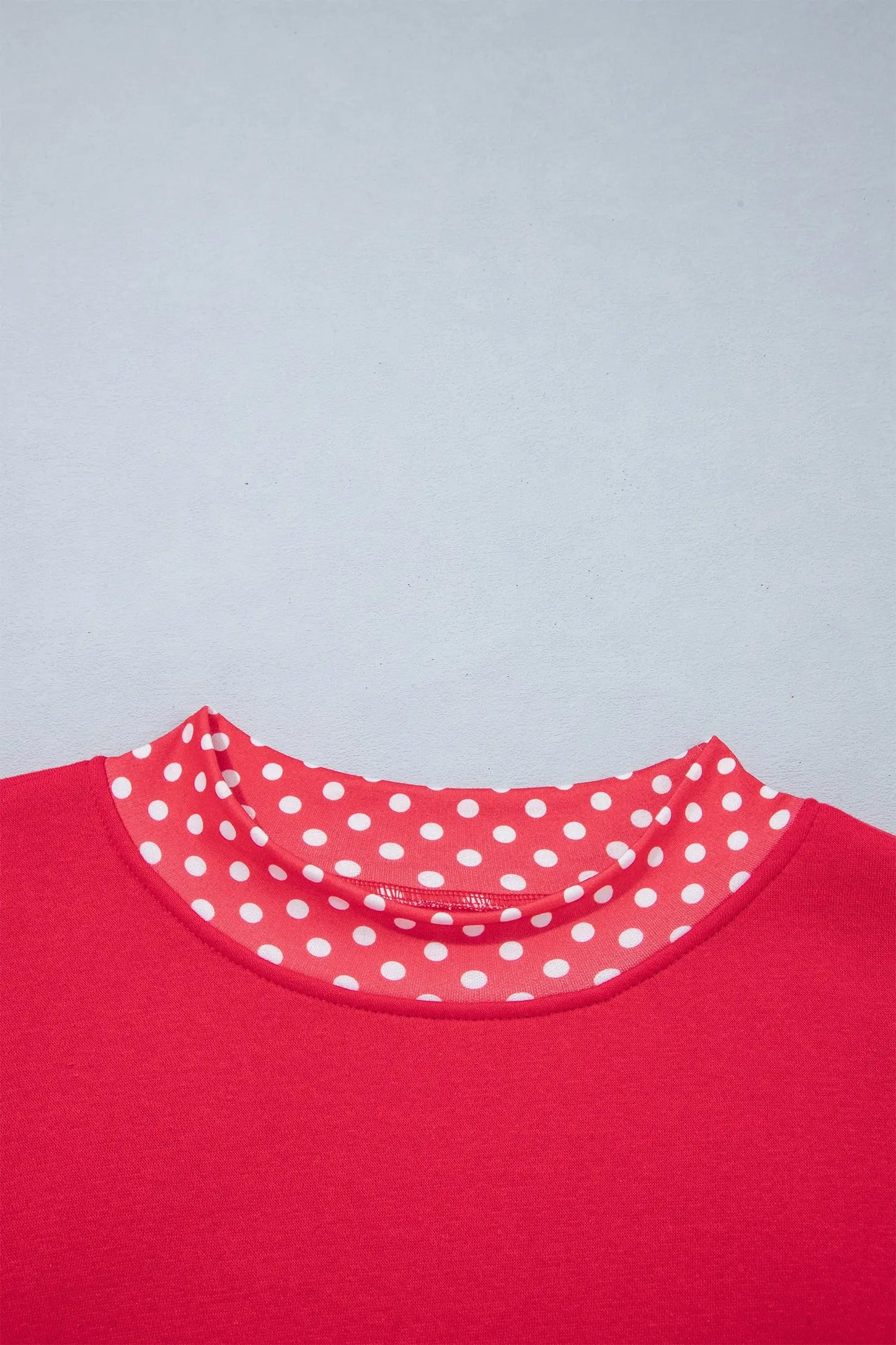 Pink Colorblock Polka Dot Contrast Trim Oversized Sweatshirt