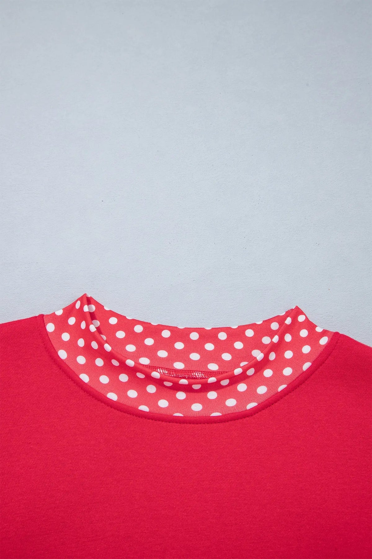 Pink Colorblock Polka Dot Contrast Trim Oversized Sweatshirt