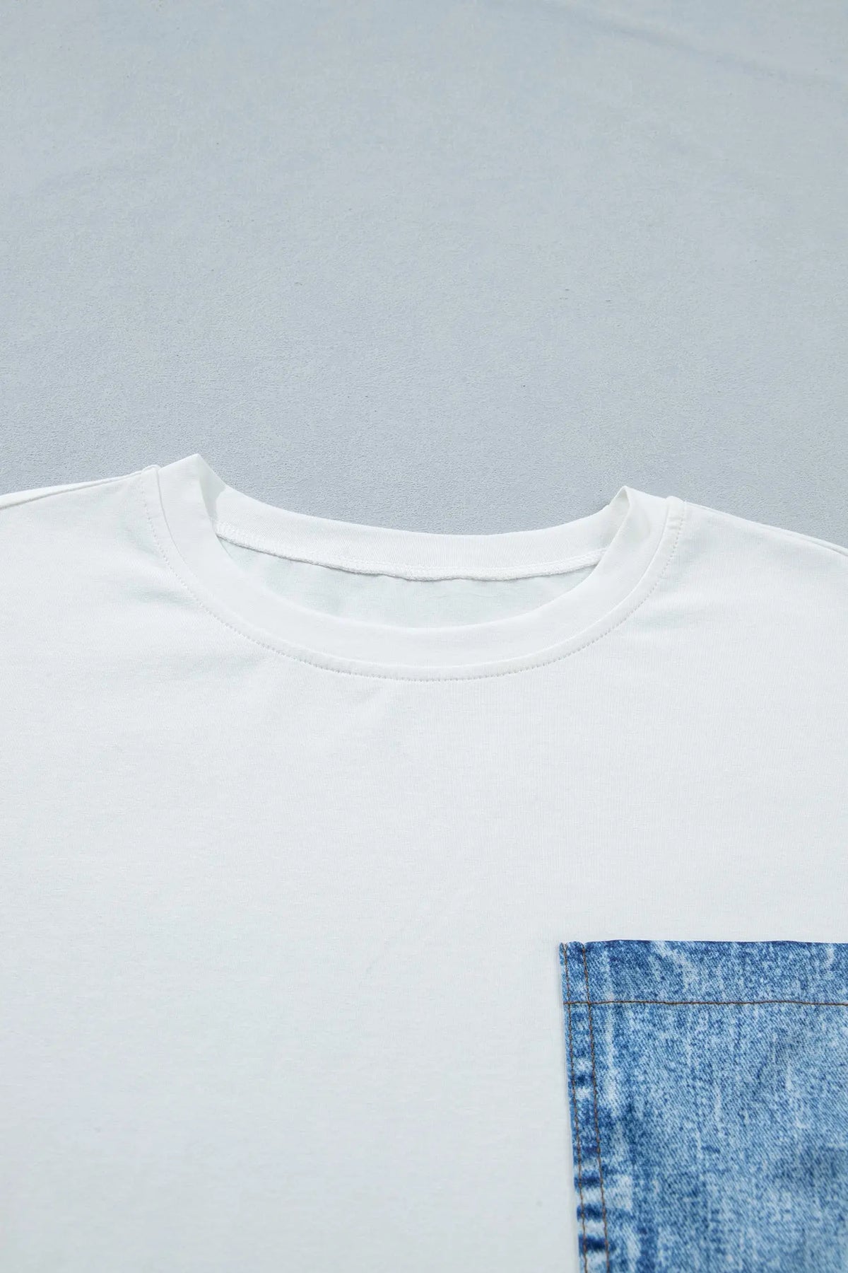 Color Block Chest Pocket Patched Casual Short Sleeve Top