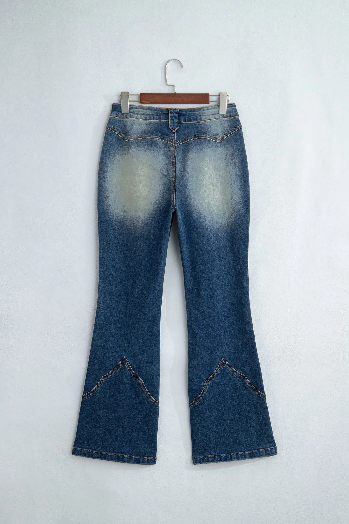 Sail Blue Pocket Detail Flare Leg Jeans