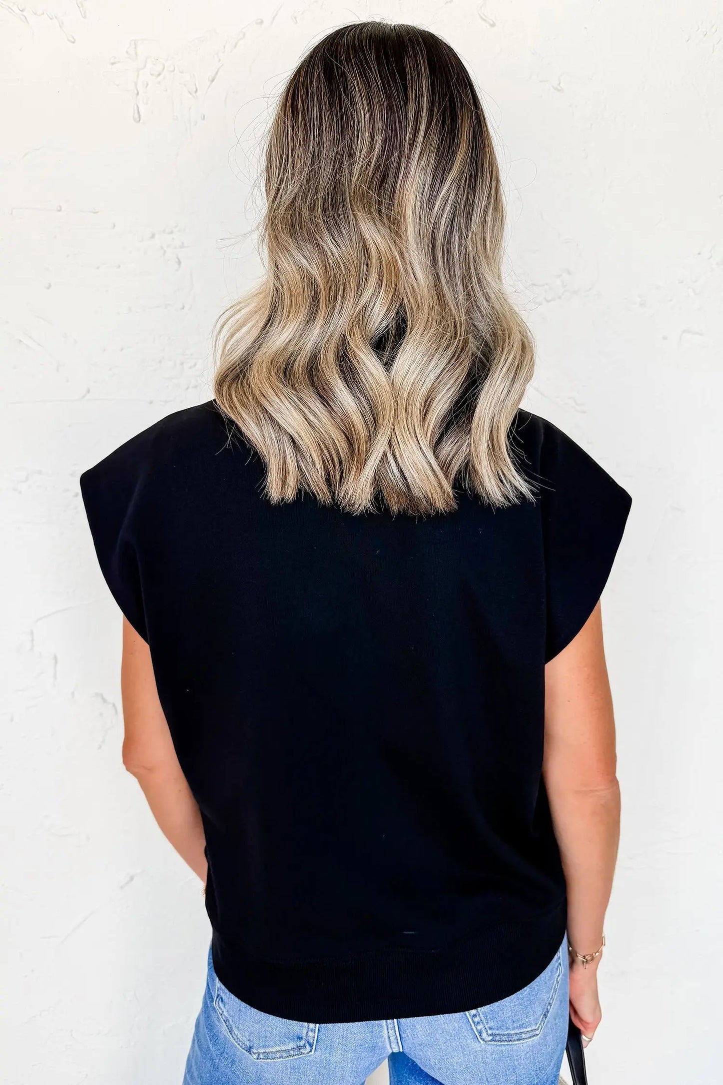 Black Casual Solid Short Sleeve Top with Metal Button Details Key Features - Tops