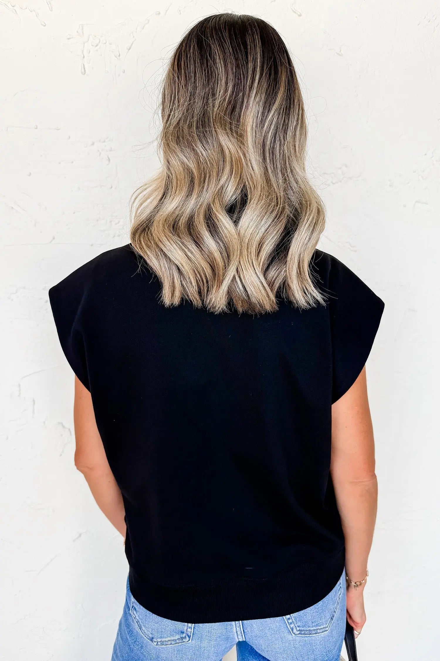 Black Casual Solid Short Sleeve Top with Metal Button Details Key Features - Tops