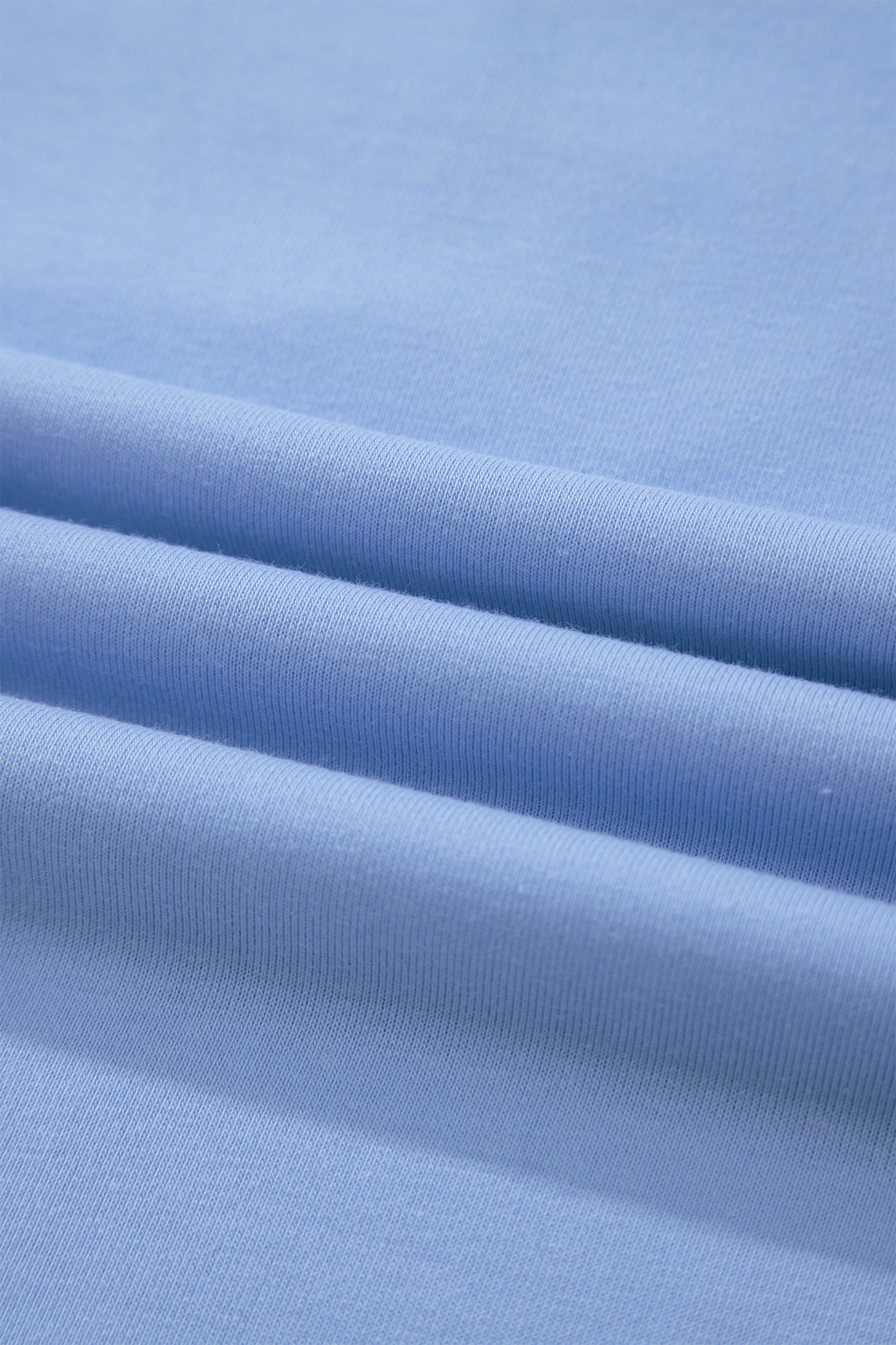 Sky Blue Half Zipped Ruffled Short Set