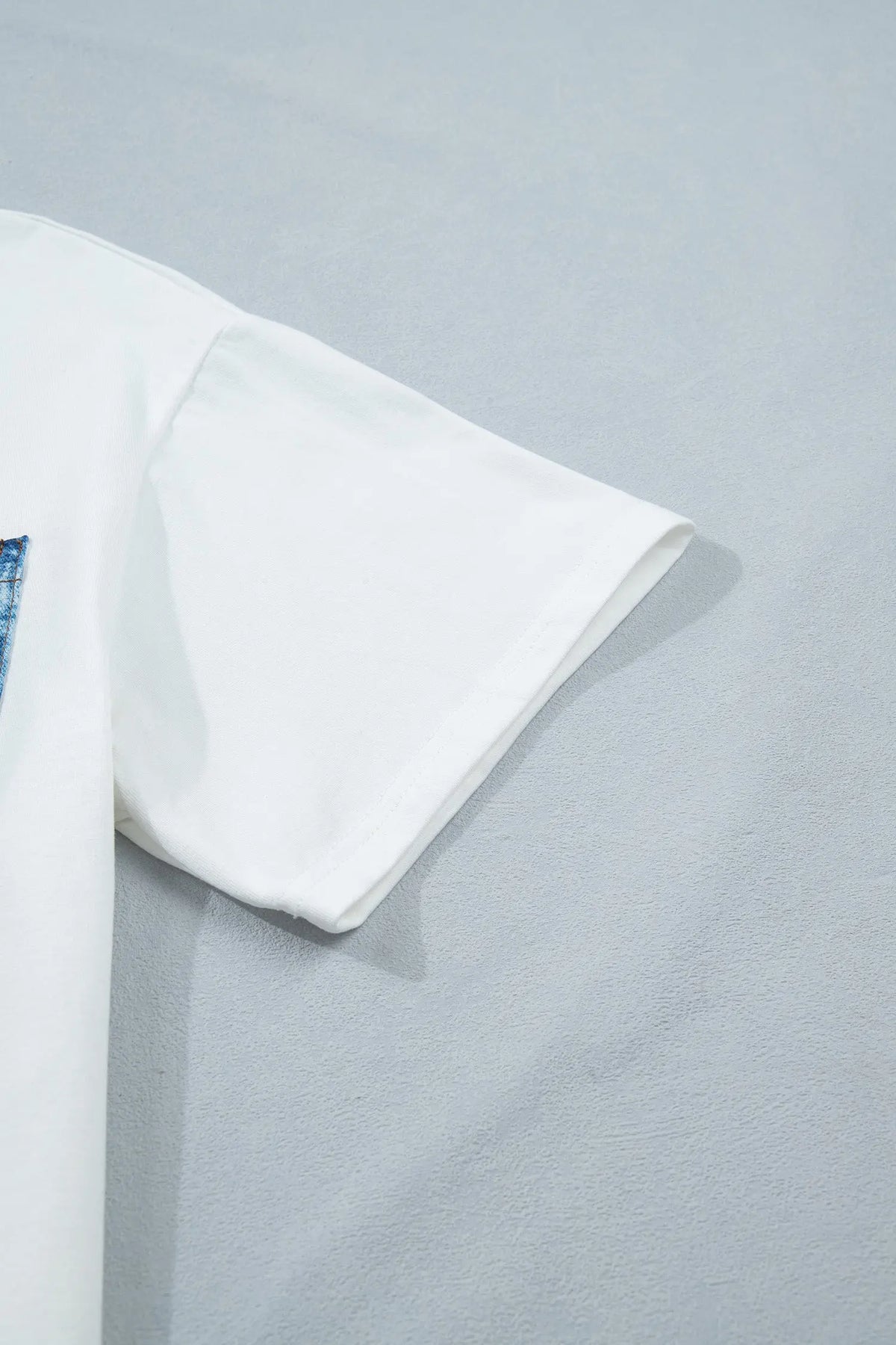 Color Block Chest Pocket Patched Casual Short Sleeve Top