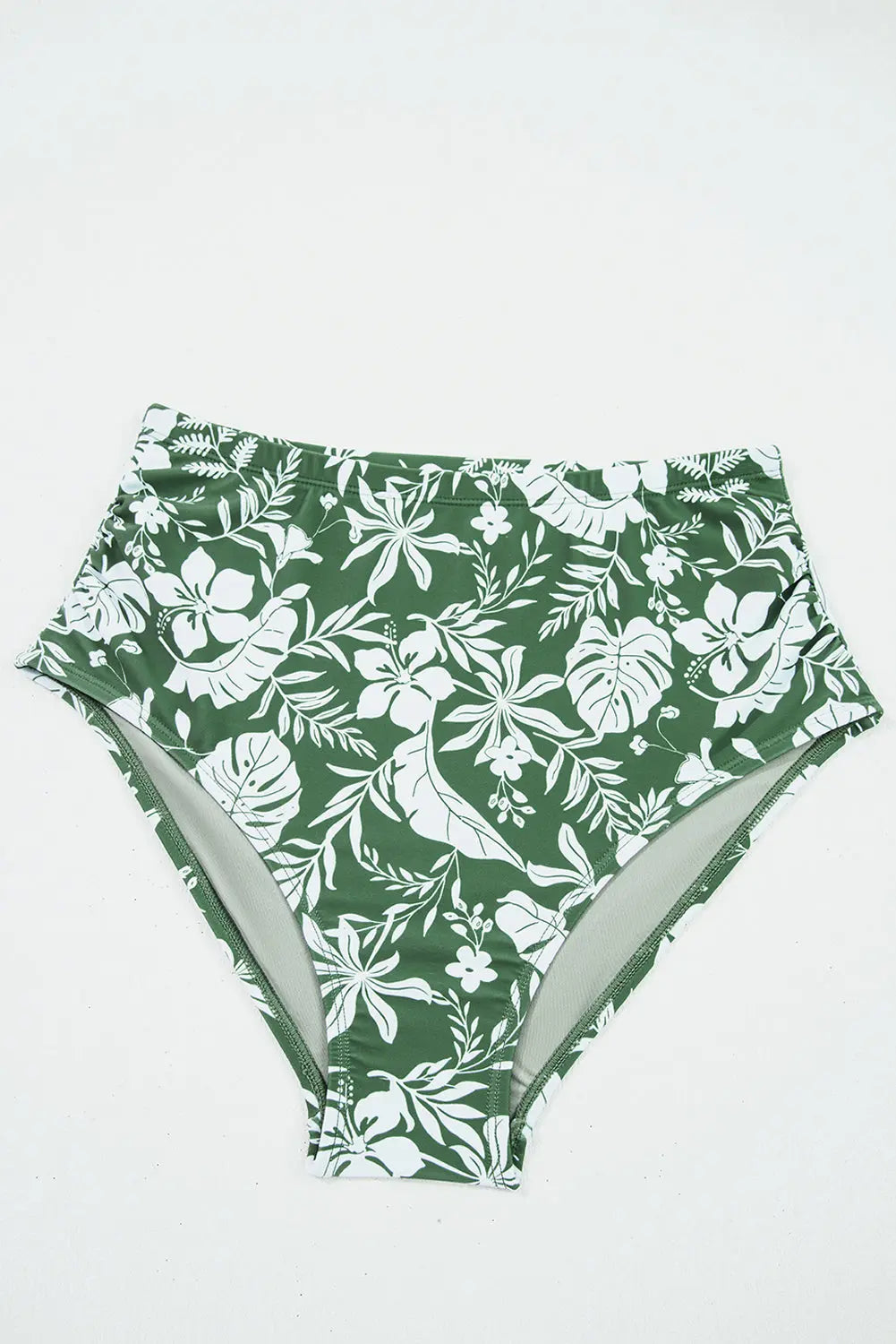 Four Leaf Clover O-ring Knot Back Straps Ricrac Trim V Neck Tankini Contrast Printed Swim Short 2pcs Set