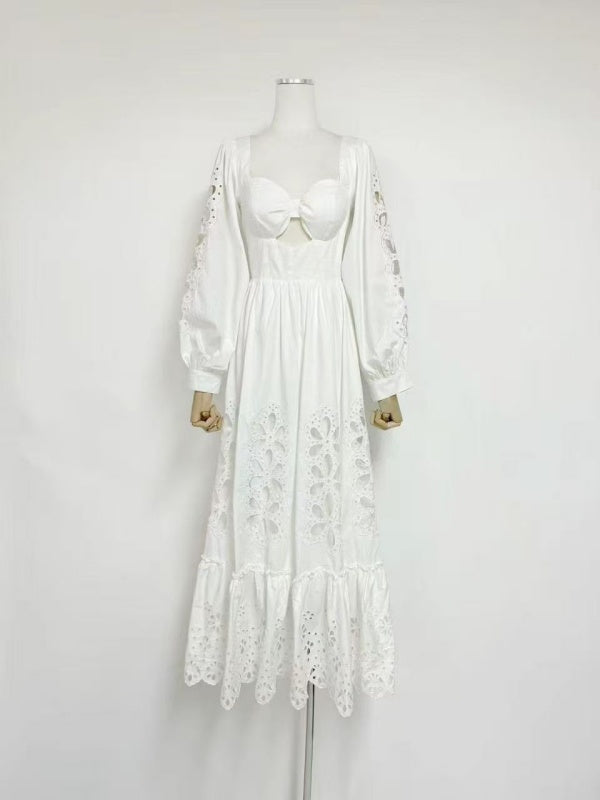 Broderie Cut-Out Twist Front Maxi Dress mannequin view · nz-alt-v1