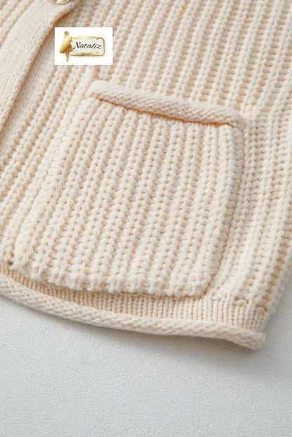 Fiery Red Solid Textured Knit Side Pockets Buttoned Sweater Vest Dear-Lover Dropshipping