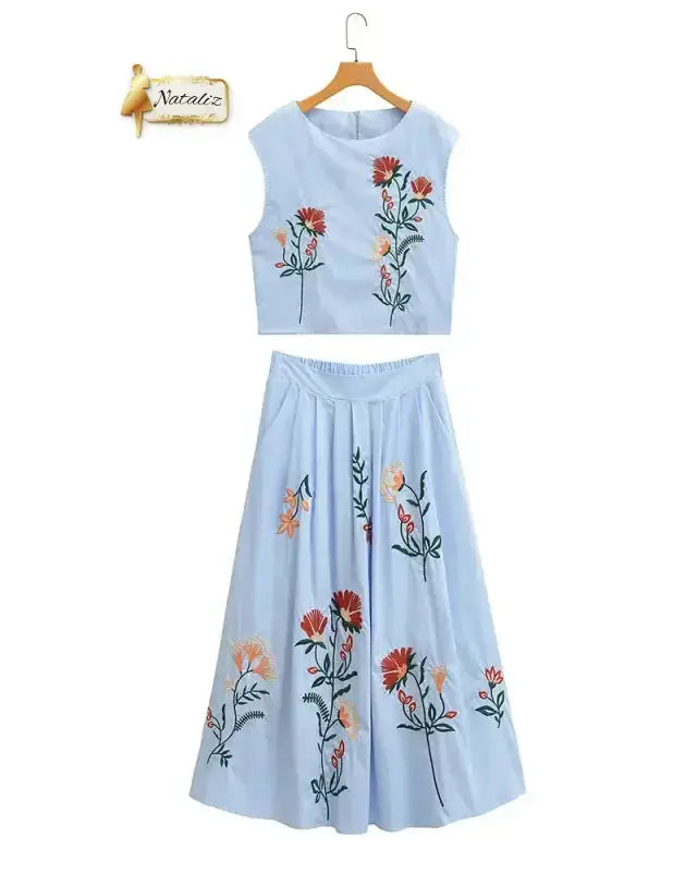 Floral 100% Cotton Eco-Friendly 2 Piece Set Nataliz