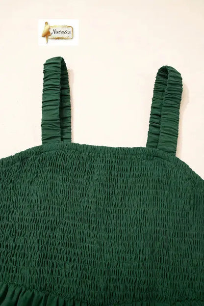 Ginger Smocked Sleeveless Wide Leg Jumpsuit with Pockets Dear-Lover Dropshipping