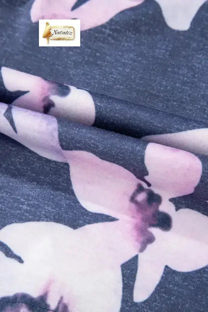 Gray Bandeau Floral Print Romper with Pockets Nataliz