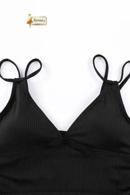 Green Adjustable Straps Ribbed Knit One Piece Swimsuit Nataliz