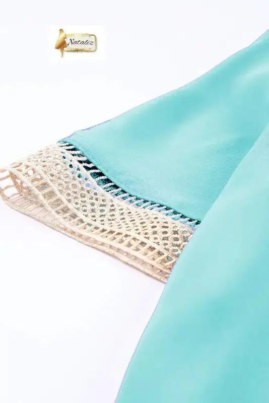 Green Lace Trim V Neck Short Sleeve Blouse Nataliz