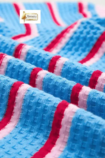 Green Stripe Colorblock Trim Half Sleeve Sweater Top Nataliz