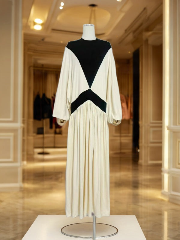 Colourblock Mock Neck Batwing Maxi Dress mannequin view · nz-bg-v1
