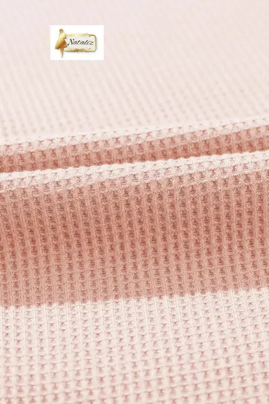 Light Pink Waffle Sleeveless U Neck Buttons Romper With Pockets Nataliz