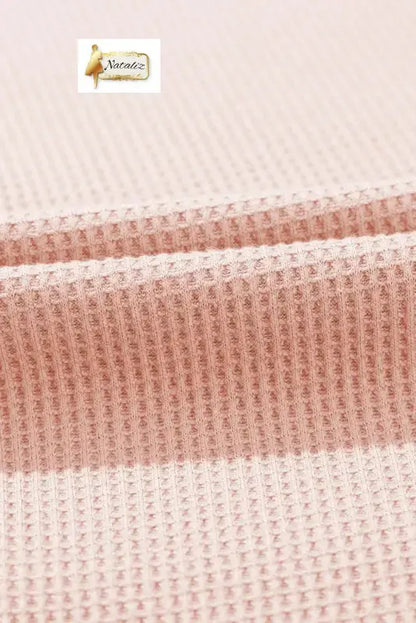 Light Pink Waffle Sleeveless U Neck Buttons Romper With Pockets Nataliz