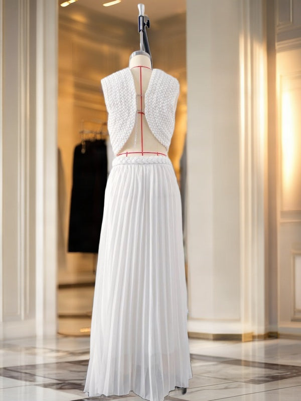 Braided Crop Top & Pleated Maxi Skirt Set mannequin view · nz-bg-v1