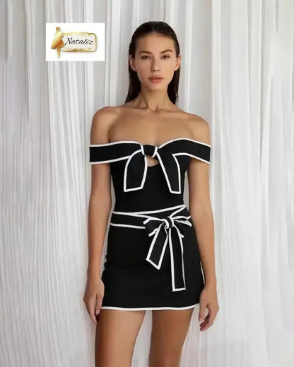 One Piece Swimsuit Quick Dry Bandeau Bow-Detail Beachwear 2 Pieces Nataliz