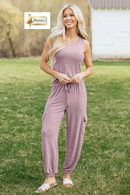 Orchid Bouquet Casual Tank Top Drawstring Jogger Pants 2pcs Outfit Nataliz