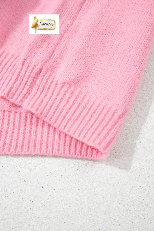 Pink Cute Knitted Floral Pattern Button Up Cardigan Dear-Lover Dropshipping